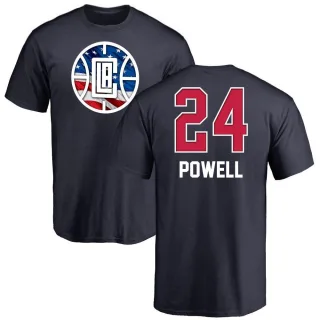 Men's Los Angeles Clippers Norman Powell Navy Name and Number Banner Wave T-Shirt