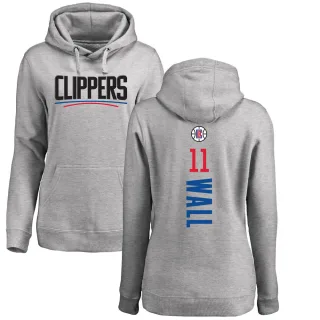 Women's Los Angeles Clippers John Wall Branded Ash Backer Pullover Hoodie